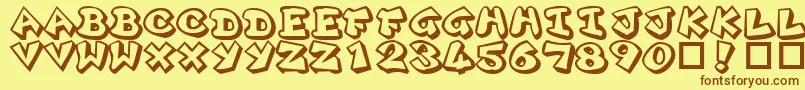 Czcionka Plok ffy – brązowe czcionki na żółtym tle