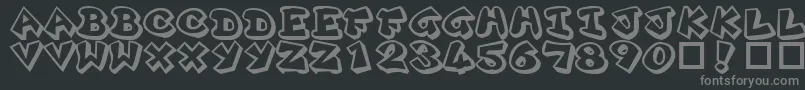 Plok ffy Font – Gray Fonts on Black Background