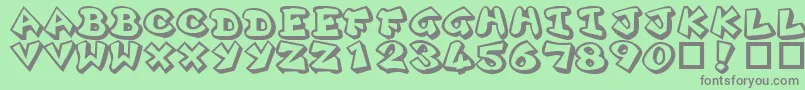Plok ffy Font – Gray Fonts on Green Background