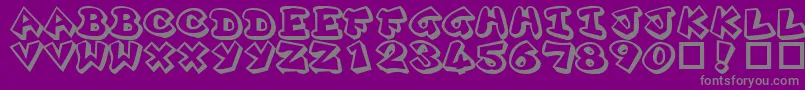 Plok ffy Font – Gray Fonts on Purple Background