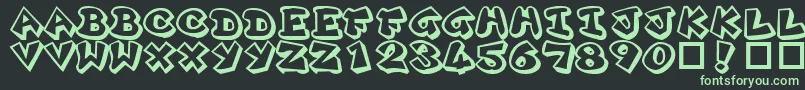 Czcionka Plok ffy – zielone czcionki na czarnym tle