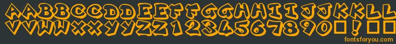 Plok ffy Font – Orange Fonts on Black Background