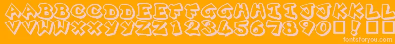 Czcionka Plok ffy – różowe czcionki na pomarańczowym tle