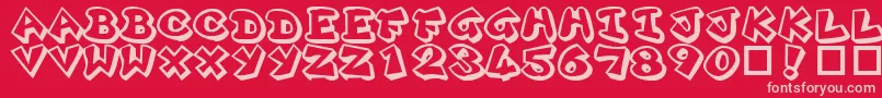 Plok ffy Font – Pink Fonts on Red Background