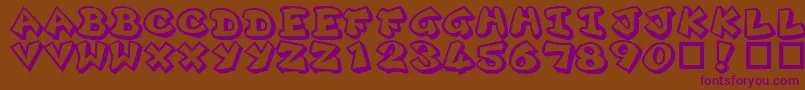 Plok ffy Font – Purple Fonts on Brown Background