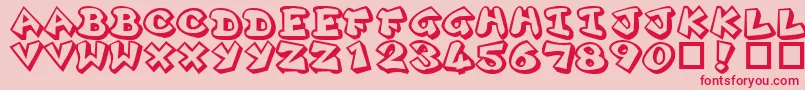 Plok ffy Font – Red Fonts on Pink Background