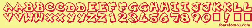 Plok ffy Font – Red Fonts on Yellow Background