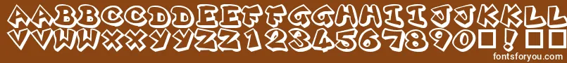 フォントPlok ffy – 茶色の背景に白い文字