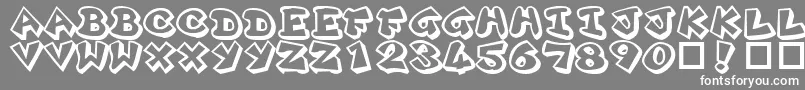 フォントPlok ffy – 灰色の背景に白い文字
