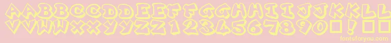 Plok ffy Font – Yellow Fonts on Pink Background