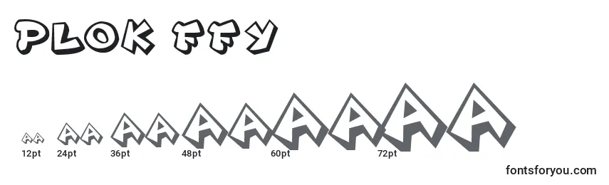 Größen der Schriftart Plok ffy