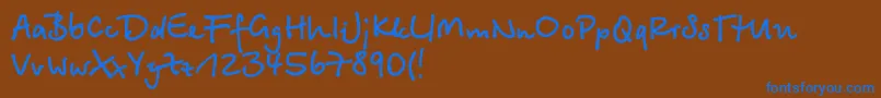 Betinas Font – Blue Fonts on Brown Background