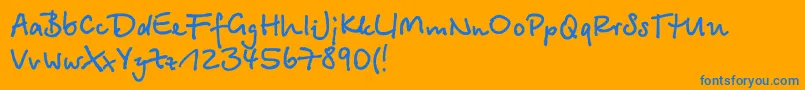 Betinas Font – Blue Fonts on Orange Background