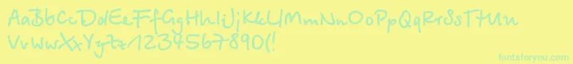 Betinas Font – Green Fonts on Yellow Background