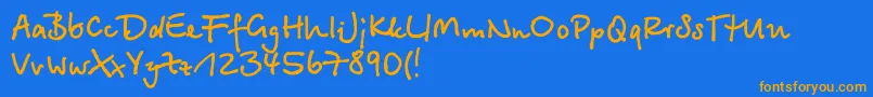 Betinas Font – Orange Fonts on Blue Background