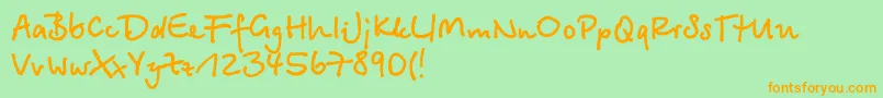 Betinas Font – Orange Fonts on Green Background
