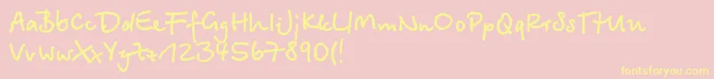 Betinas Font – Yellow Fonts on Pink Background