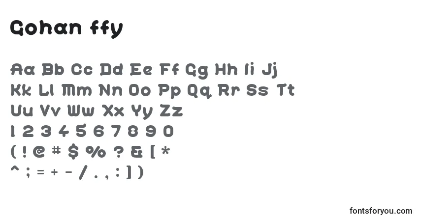 Шрифт Gohan ffy – алфавит, цифры, специальные символы