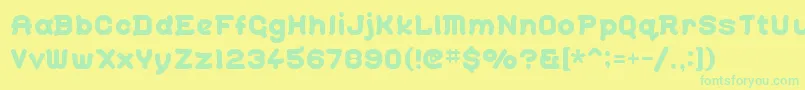 Czcionka Gohan ffy – zielone czcionki na żółtym tle