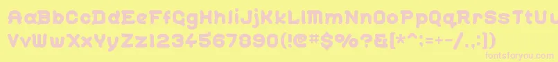 Gohan ffy-Schriftart – Rosa Schriften auf gelbem Hintergrund