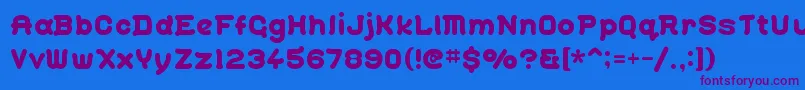 Fonte Gohan ffy – fontes roxas em um fundo azul
