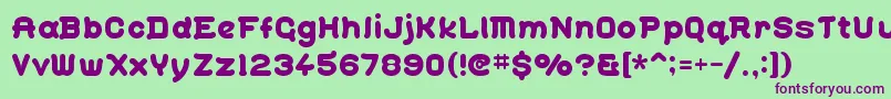 More about Gohan ffy Font Gohan ffy Font – Purple Fonts on Green Background