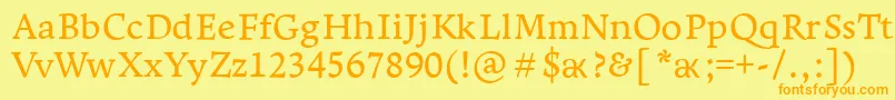 LeksaproDemibold Font – Orange Fonts on Yellow Background