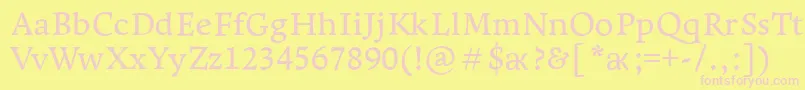 LeksaproDemibold Font – Pink Fonts on Yellow Background