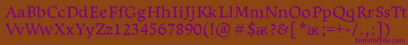 LeksaproDemibold Font – Purple Fonts on Brown Background