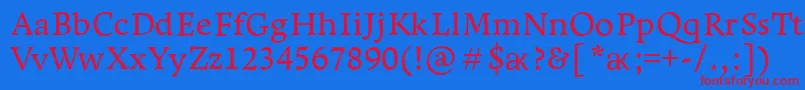 LeksaproDemibold Font – Red Fonts on Blue Background