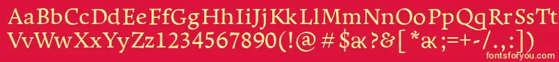 LeksaproDemibold Font – Yellow Fonts on Red Background