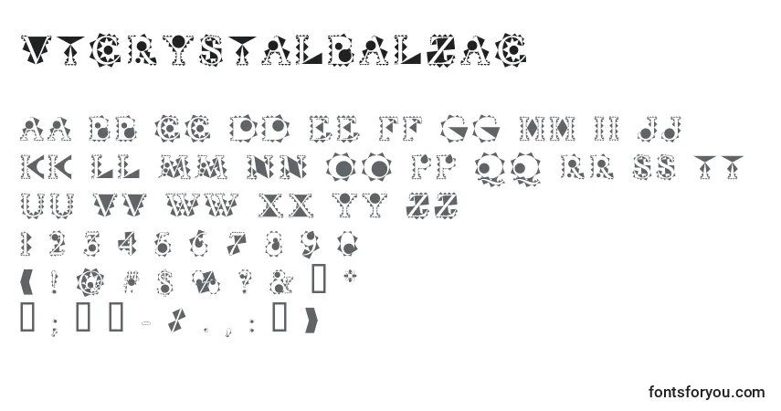Шрифт Vtcrystalbalzac – алфавит, цифры, специальные символы