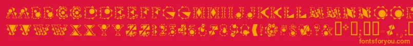 Vtcrystalbalzac Font – Orange Fonts on Red Background