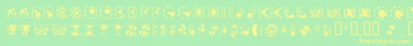 Vtcrystalbalzac Font – Yellow Fonts on Green Background