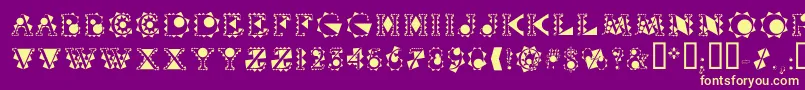 Vtcrystalbalzac Font – Yellow Fonts on Purple Background