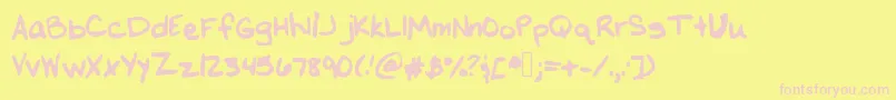 Melapalooza Font – Pink Fonts on Yellow Background
