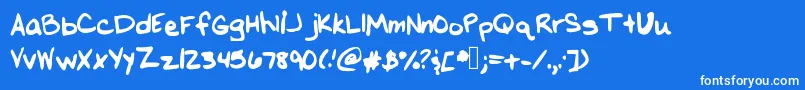 Melapalooza Font – White Fonts on Blue Background