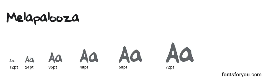 Размеры шрифта Melapalooza