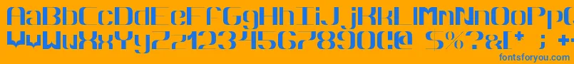 Hyperbola Font – Blue Fonts on Orange Background