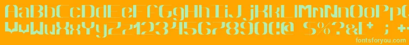 Hyperbola Font – Green Fonts on Orange Background