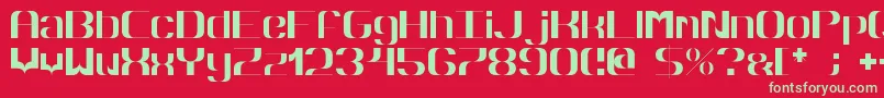 フォントHyperbola – 赤い背景に緑の文字