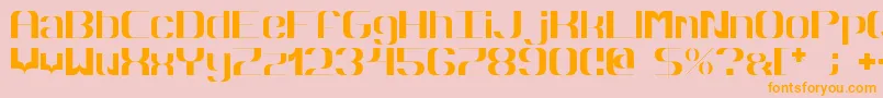 フォントHyperbola – オレンジの文字がピンクの背景にあります。