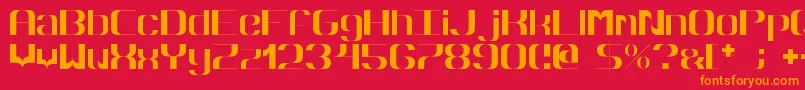 Hyperbola Font – Orange Fonts on Red Background