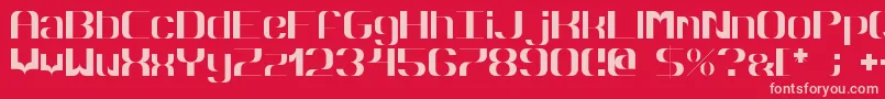 フォントHyperbola – 赤い背景にピンクのフォント