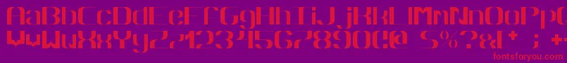 フォントHyperbola – 紫の背景に赤い文字