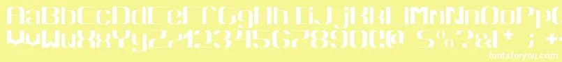 フォントHyperbola – 黄色い背景に白い文字