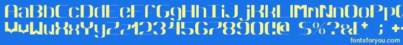 Czcionka Hyperbola – żółte czcionki na niebieskim tle