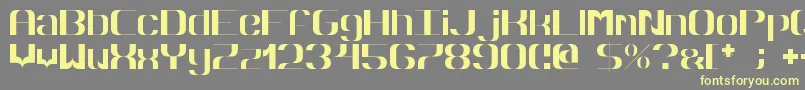 フォントHyperbola – 黄色のフォント、灰色の背景