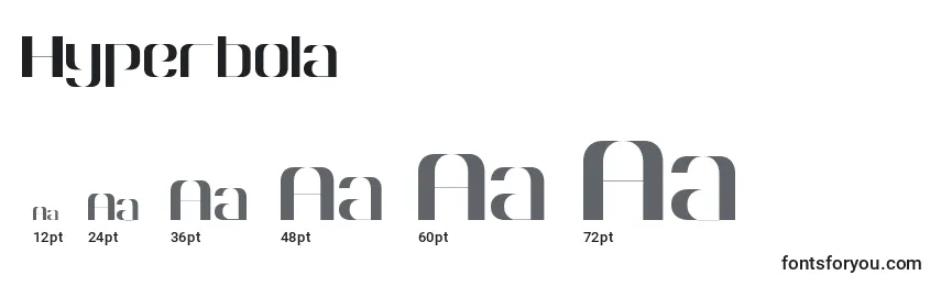 Размеры шрифта Hyperbola