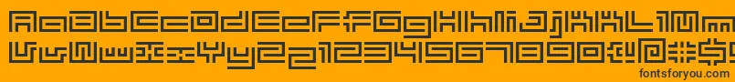 Bmtube-Schriftart – Schwarze Schriften auf orangefarbenem Hintergrund